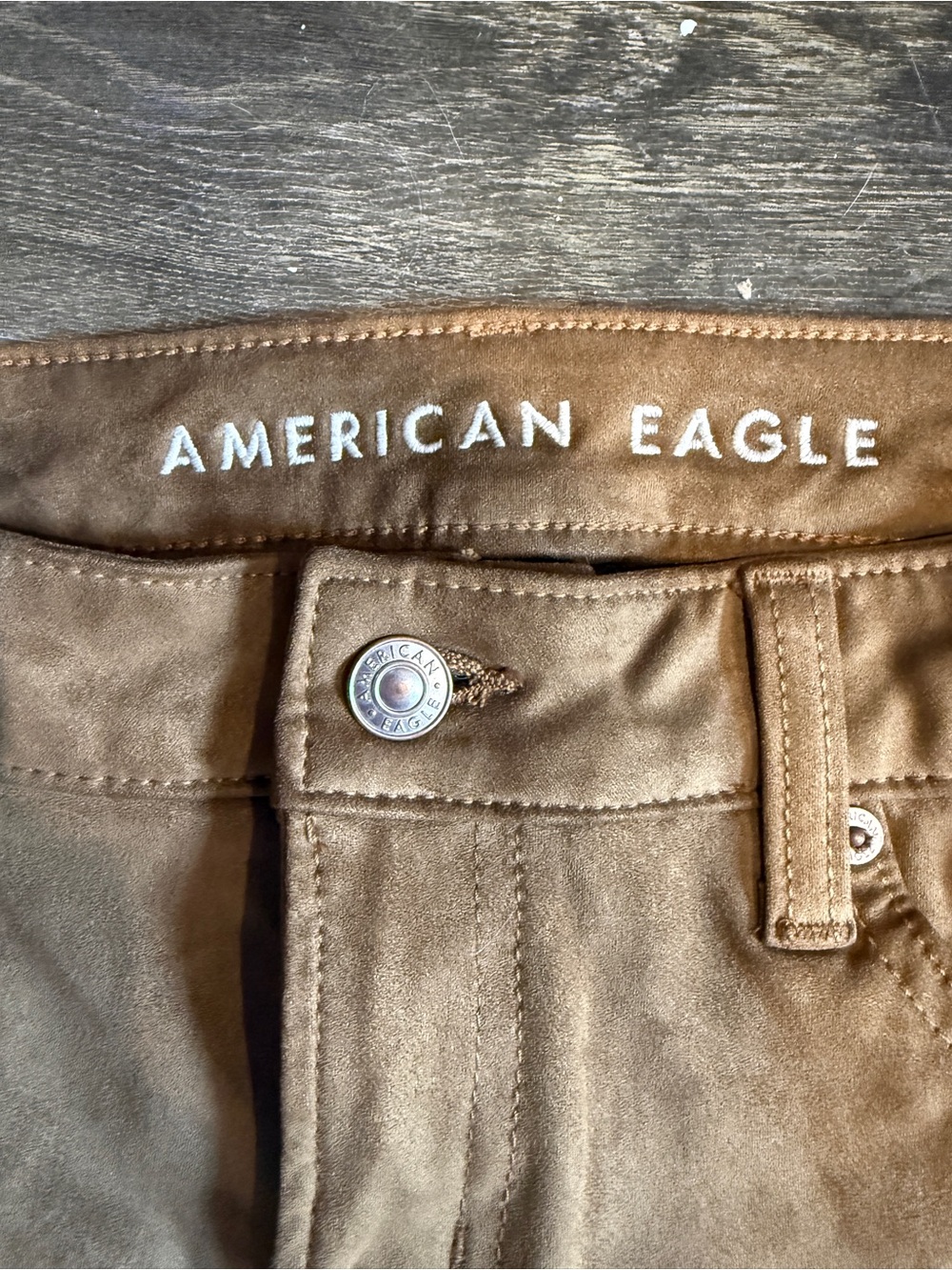 American Eagle Outfitters Women's Brown Faux- Suede Pants - Picture 2 of 4